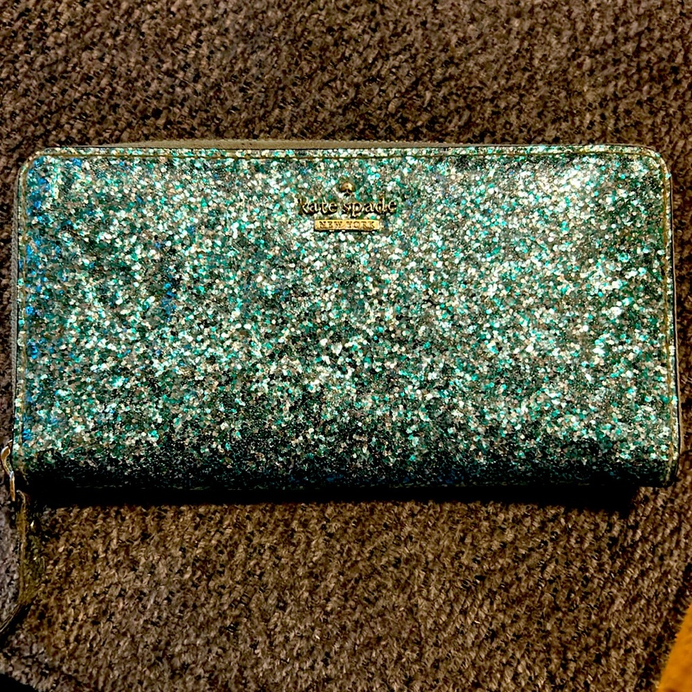 Kate Spade Glitter Wallet Green